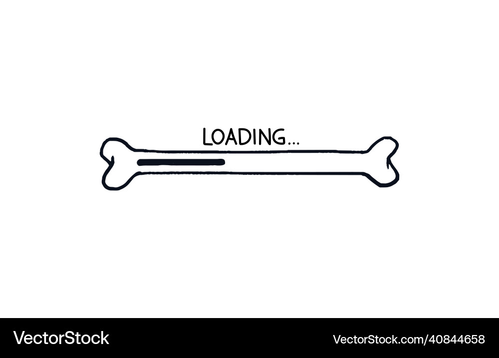 Bone loading bar doodle progress Bone loading bar doodle progress vector image
