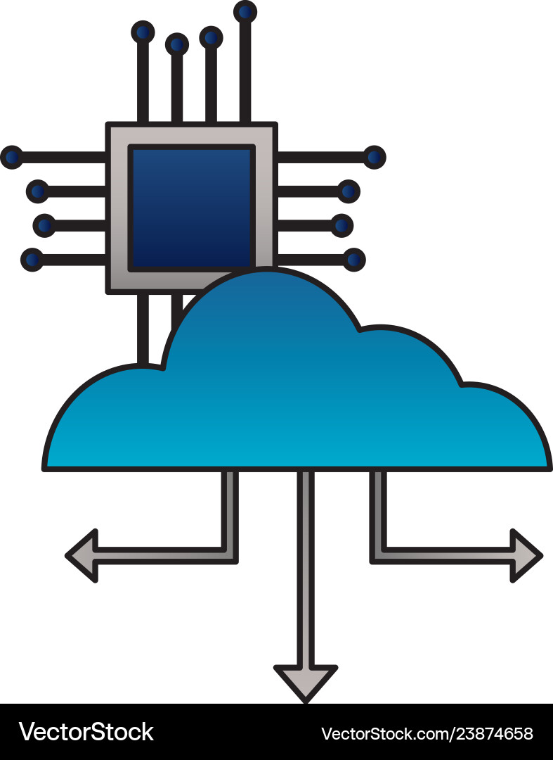 Cloud computing connection motherboard Vector Image