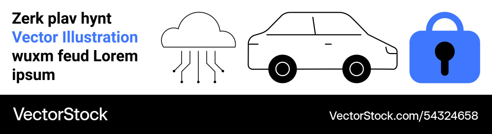 Cloud computing smart car and cybersecurity Cloud computing smart car and cybersecurity vector image