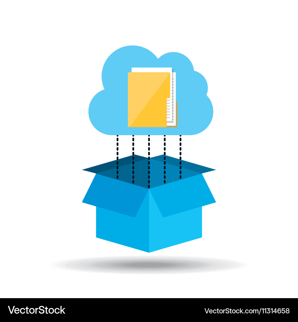 Cloud technology folder file connection design Vector Image