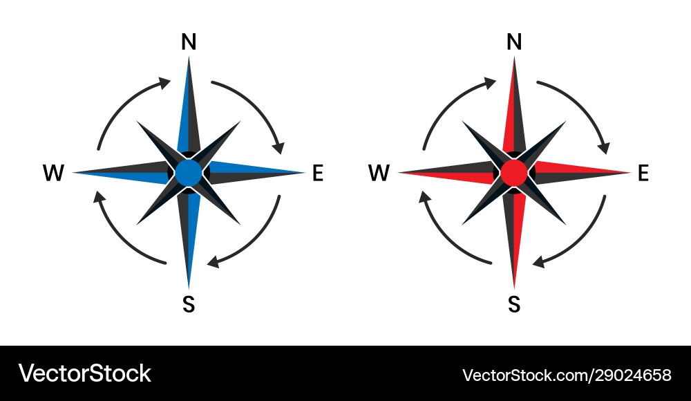 Compass pointer icon with white background vector image