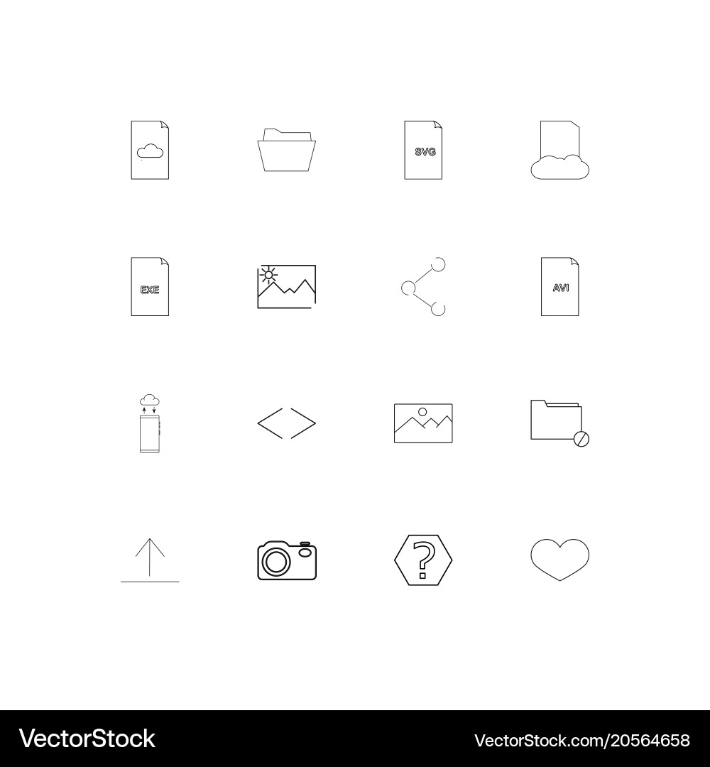 Dateien und Ordner unterschreiben einfache lineare Symbole Set vektorbild