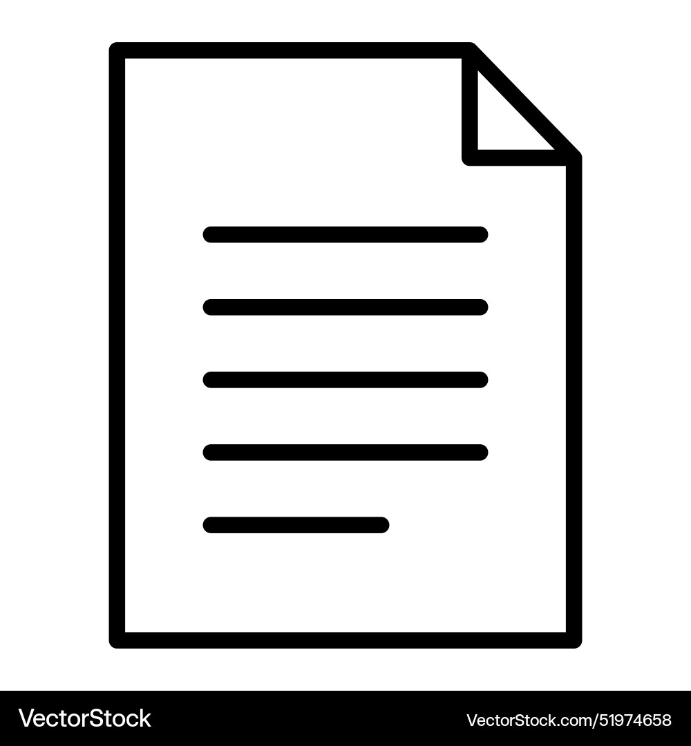 Document file paper icon in thin line style vector image