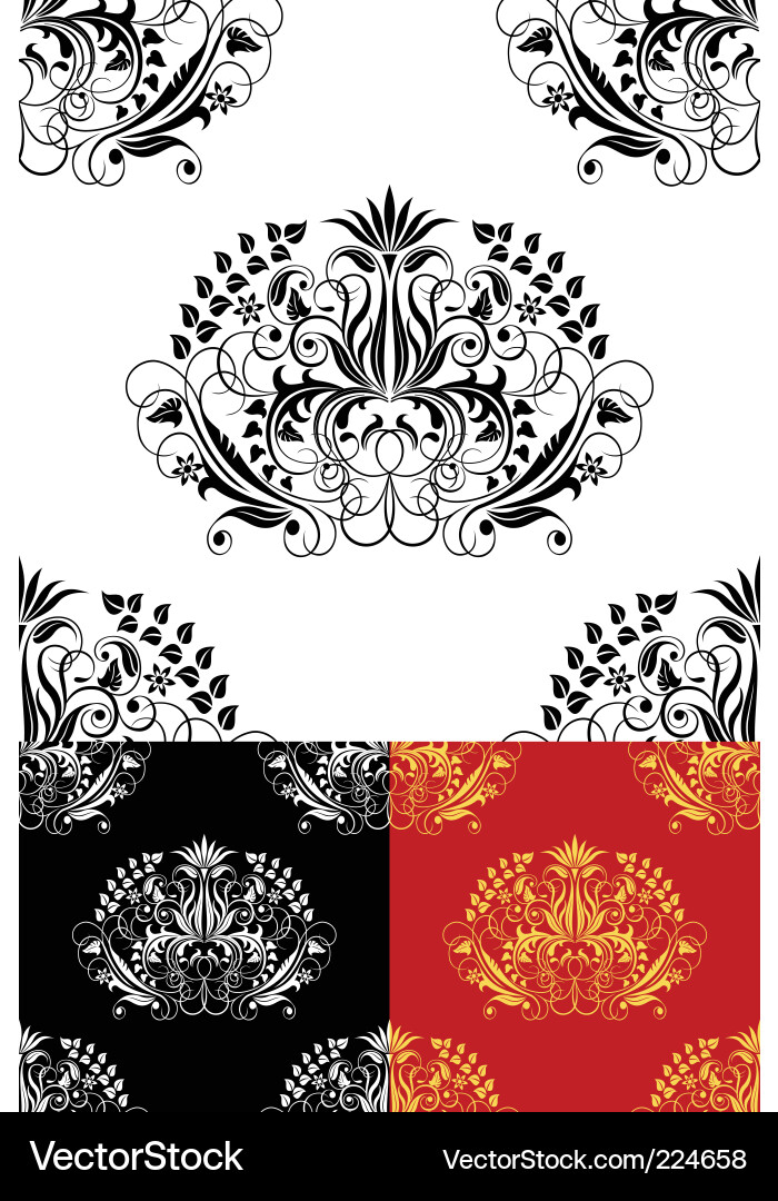 Floral Wicker Ornament Pattern vector image