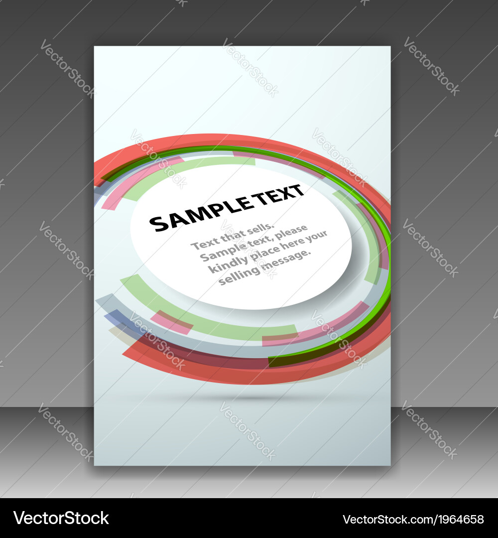 Folder template with round colorful design element vector image