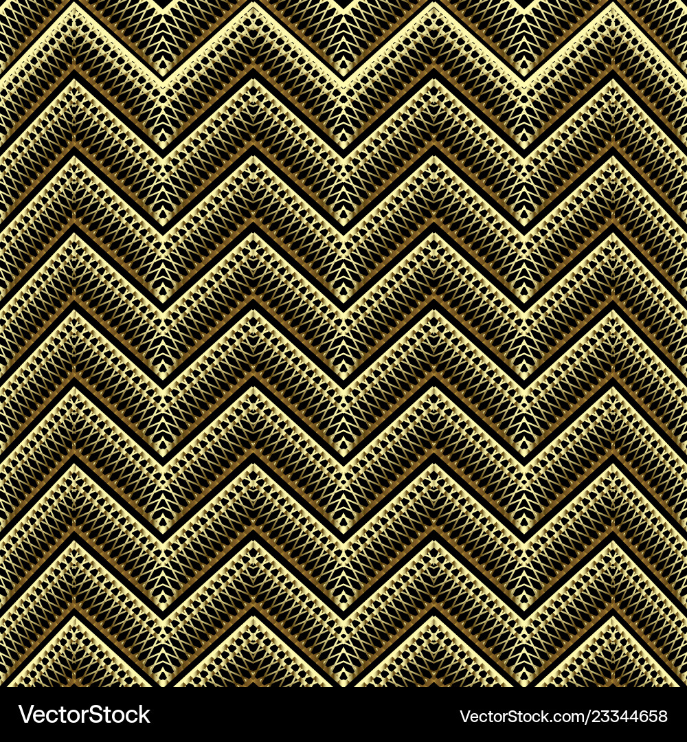 Gold Zigzag Lattice Pattern vector image