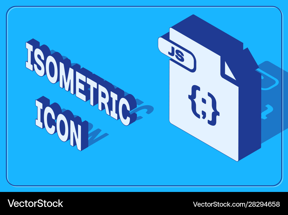 Isometric js file document download button Isometric js file document download button vector image