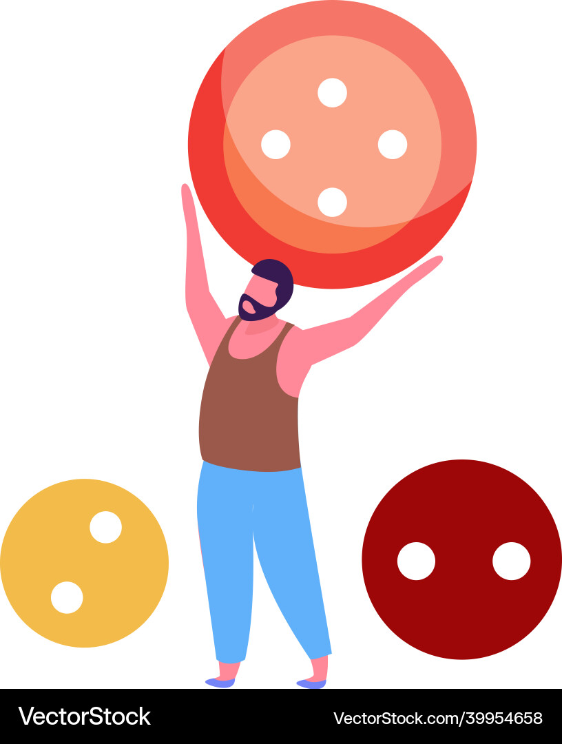 Man with buttons composition Man with buttons composition Vector Image