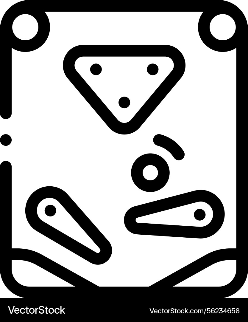 Pinball icon thin linear style design isolated Pinball icon thin linear style design isolated vector image