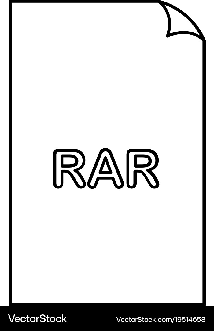 Rar compression document file format flat icon Vector Image
