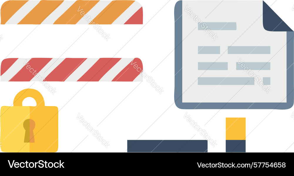 Restricted document icon secure file access vector image