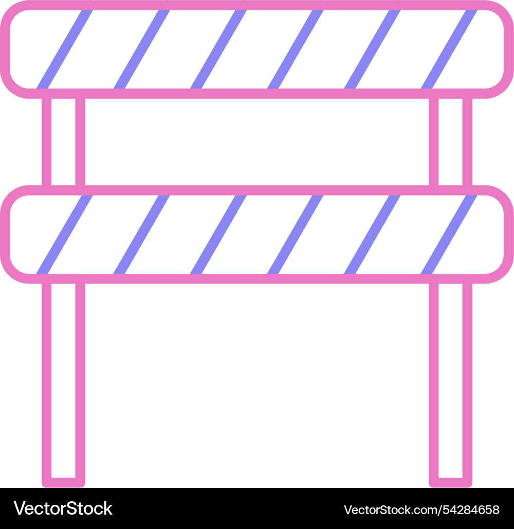 Road block line two colour icon Vector Image