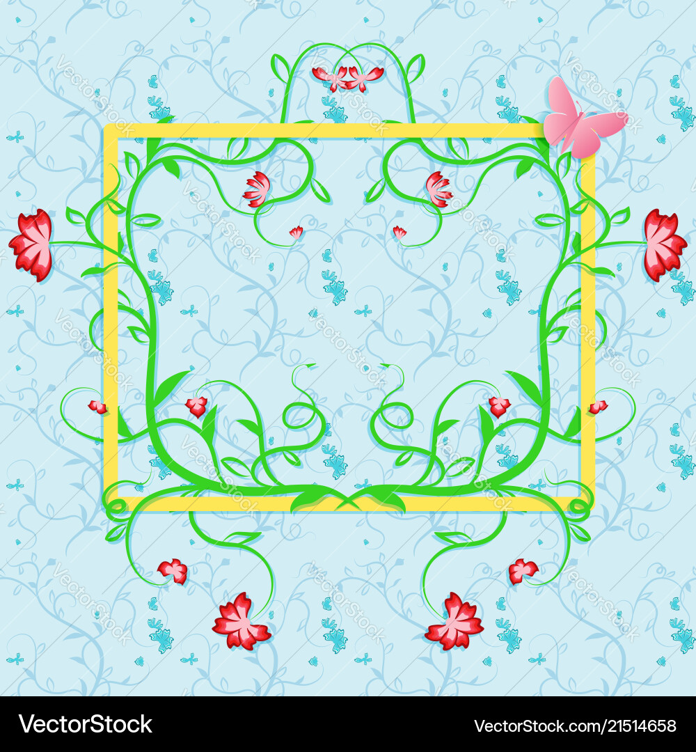 Spring time greeting background template Vector Image