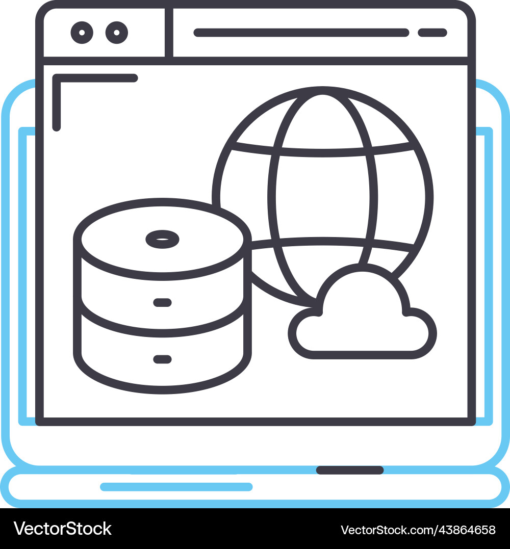 Web hosting platform line icon outline symbol Web hosting platform line icon outline symbol vector image