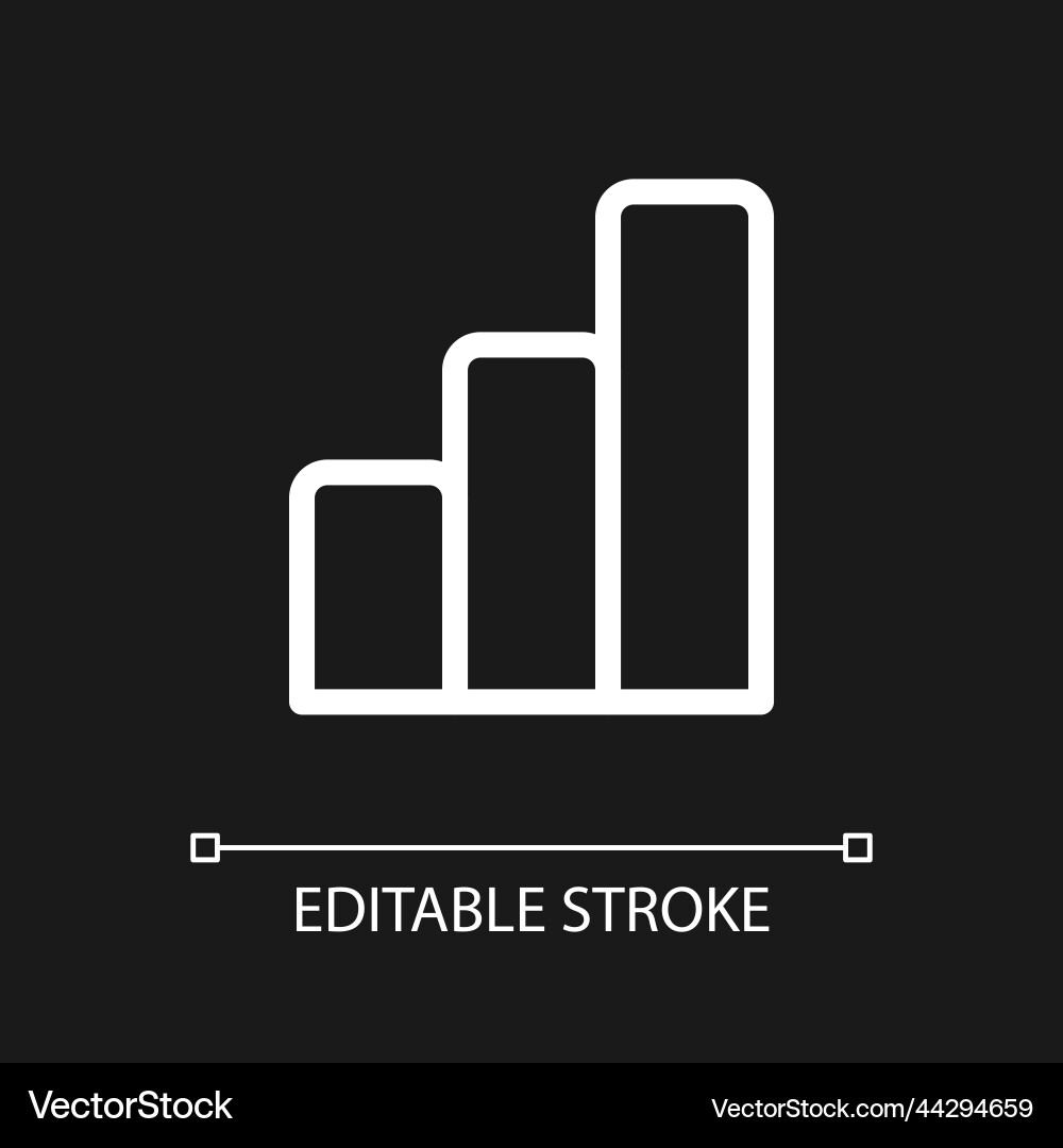 Bar chart pixel perfect white linear ui icon Bar chart pixel perfect white linear ui icon vector image