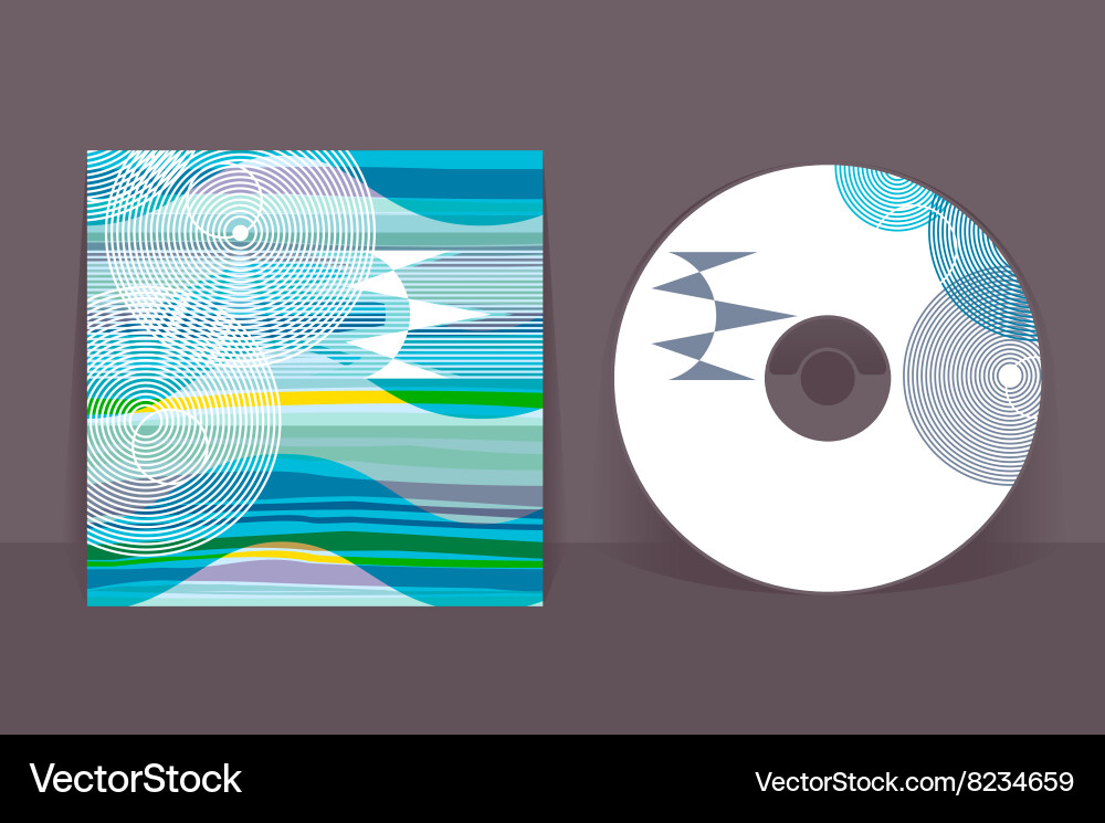 Cd cover design template abstract pattern graphics vector image