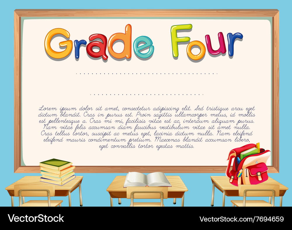Certification template with tables and chairs Vector Image