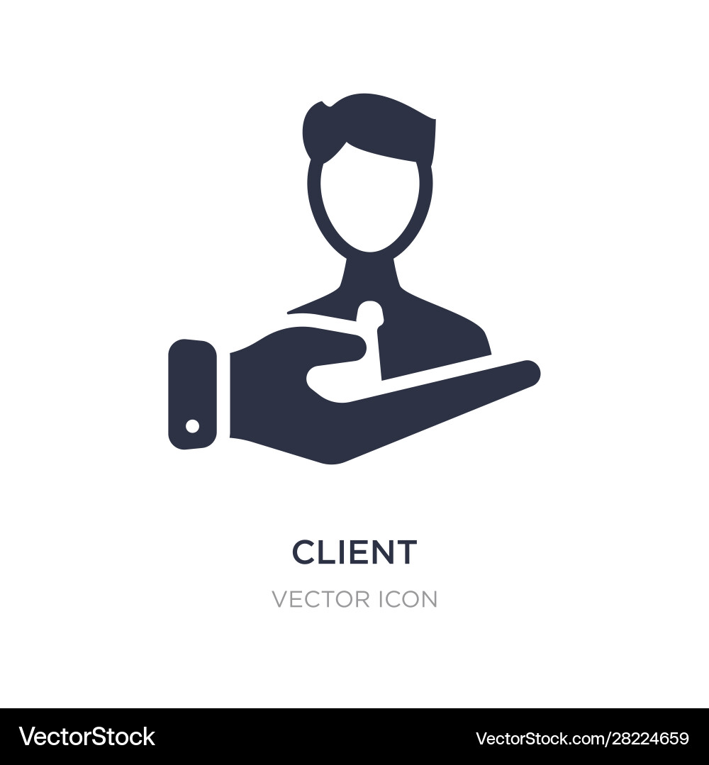 Client icon on white background simple element Client icon on white background simple element vector image