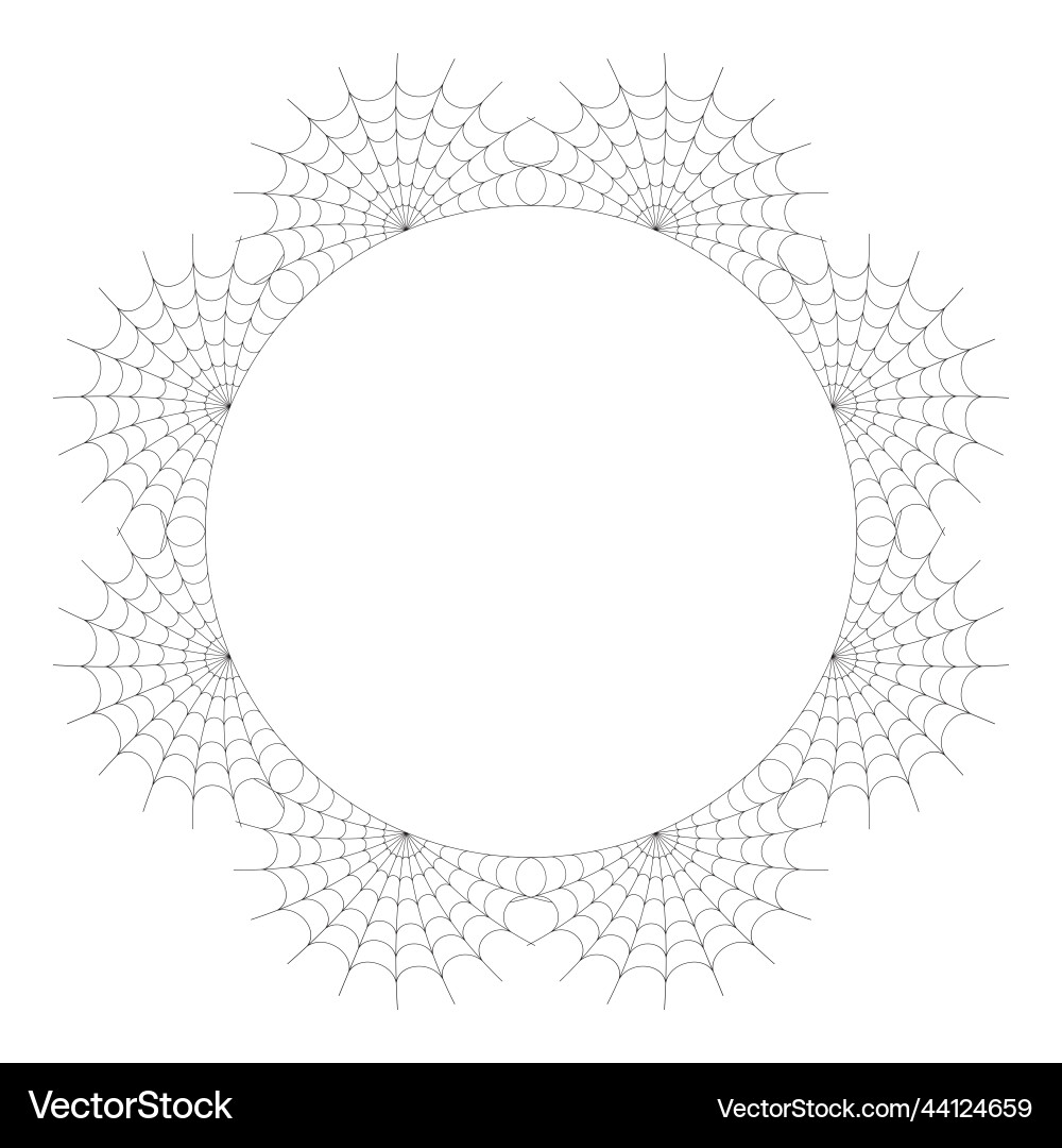 Cobweb frame halloween spider web round border Vector Image