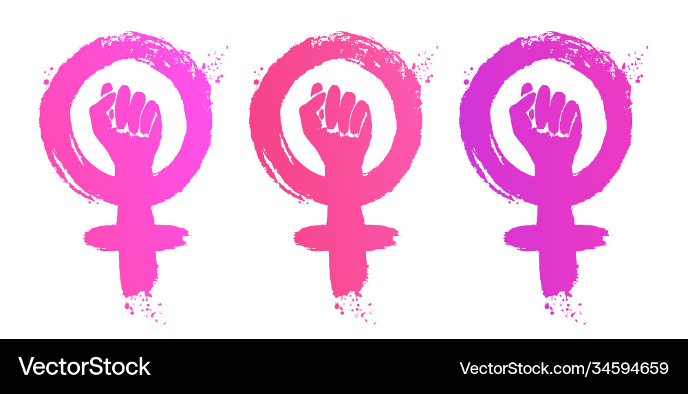 Collection feminism symbol vector image