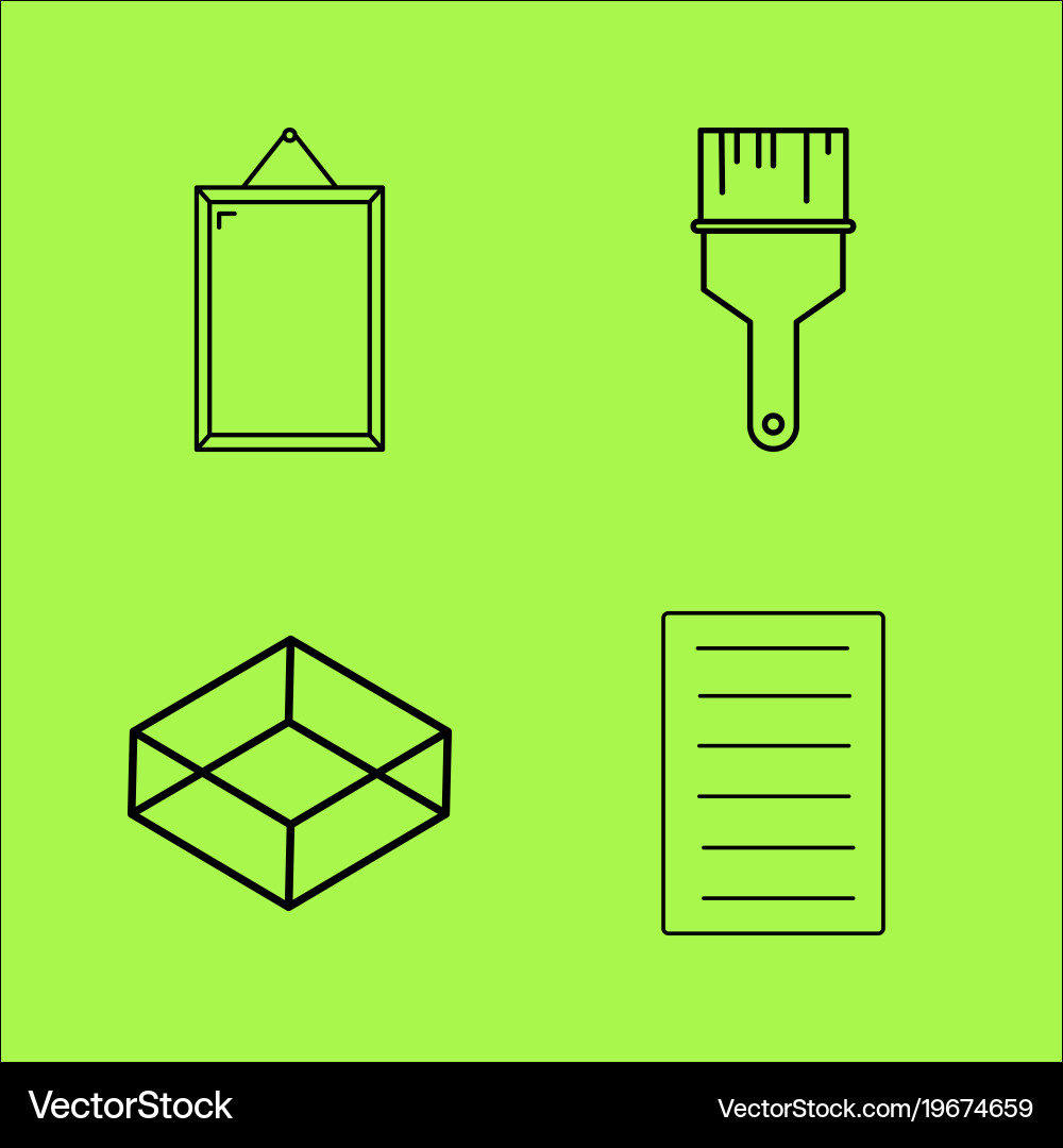 Design elements simple linear outline icon set vector image