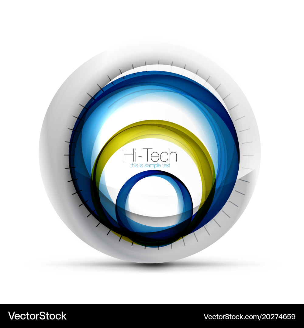 Digital techno sphere web banner button or icon Vector Image