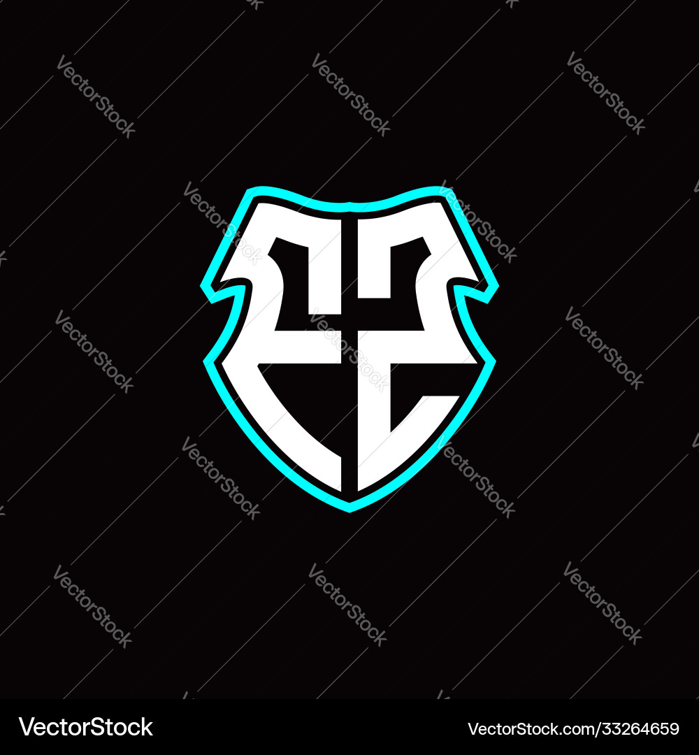 F z initial logo design with a shield shape F z initial logo design with a shield shape vector image