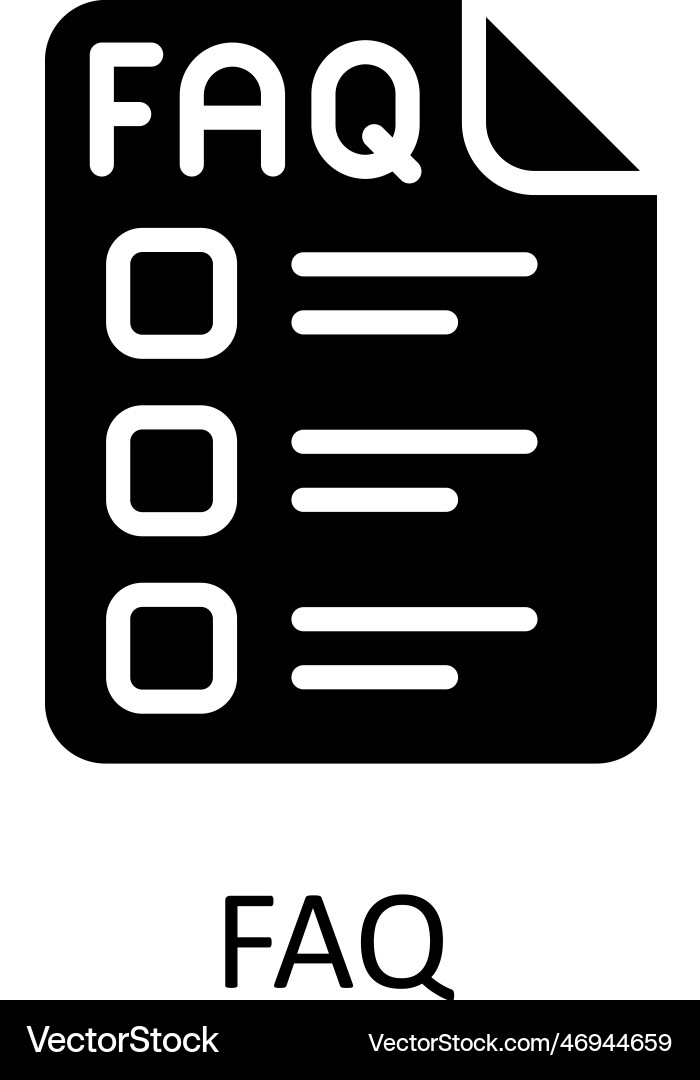 Faq solid icons simple stock vector image