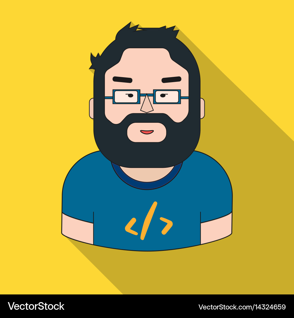 Flat Programmer Icon vector image