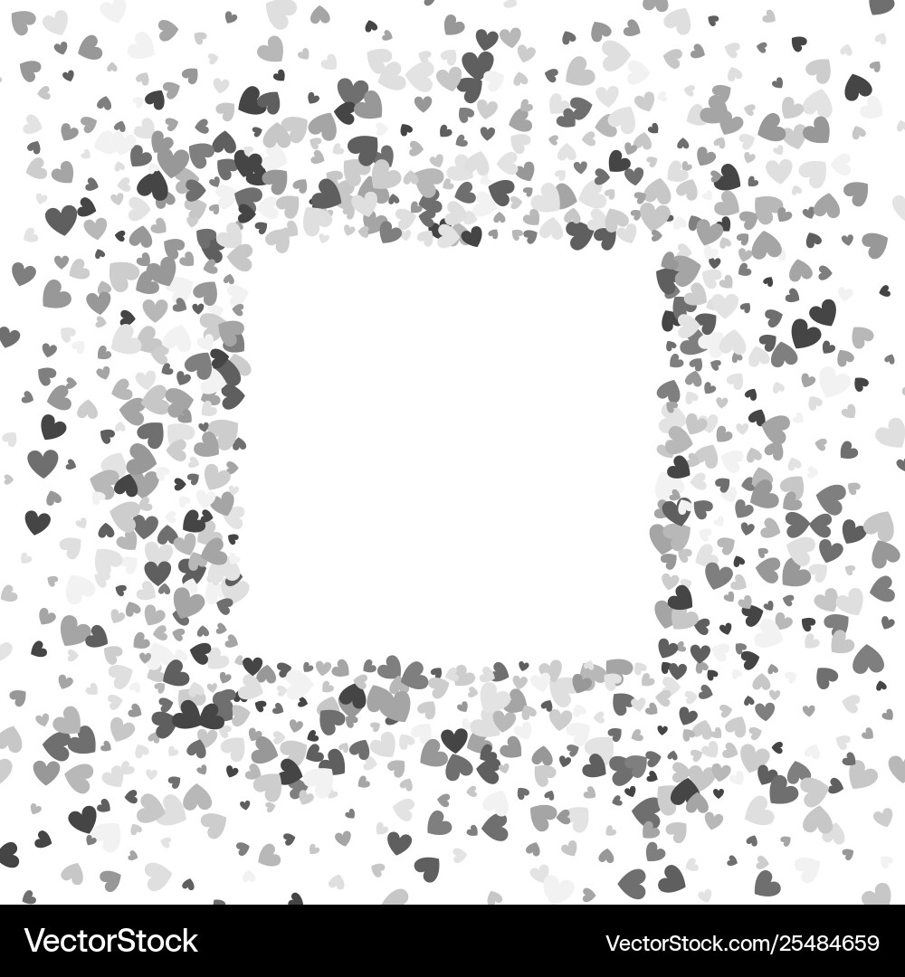 Frame or border random scatter hearts Frame or border random scatter hearts Vector Image