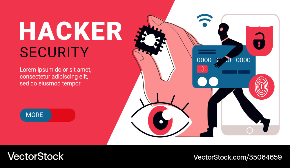 Hacker horizontal banner Vector Image