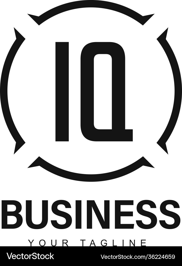 Iq initial a logo design with abstract style Iq initial a logo design with abstract style Vector Image