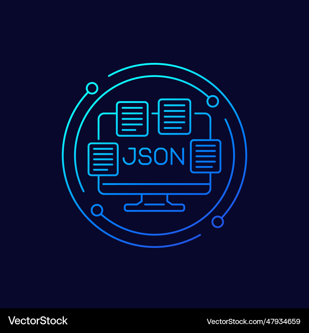 Json-Dateien Dokumente Symbol lineares Design Json-Dateien Dokumente Symbol lineares Design vektorbild