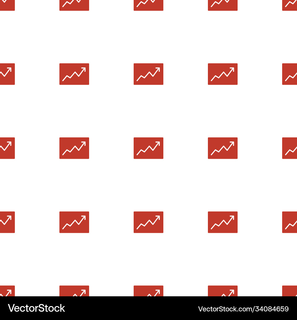 Line graph icon pattern seamless white background vector image