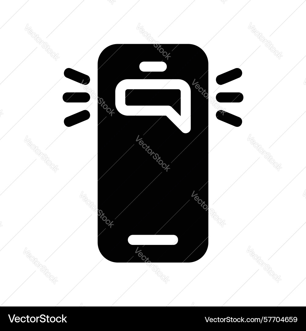 New message notification on a vibrating vector image