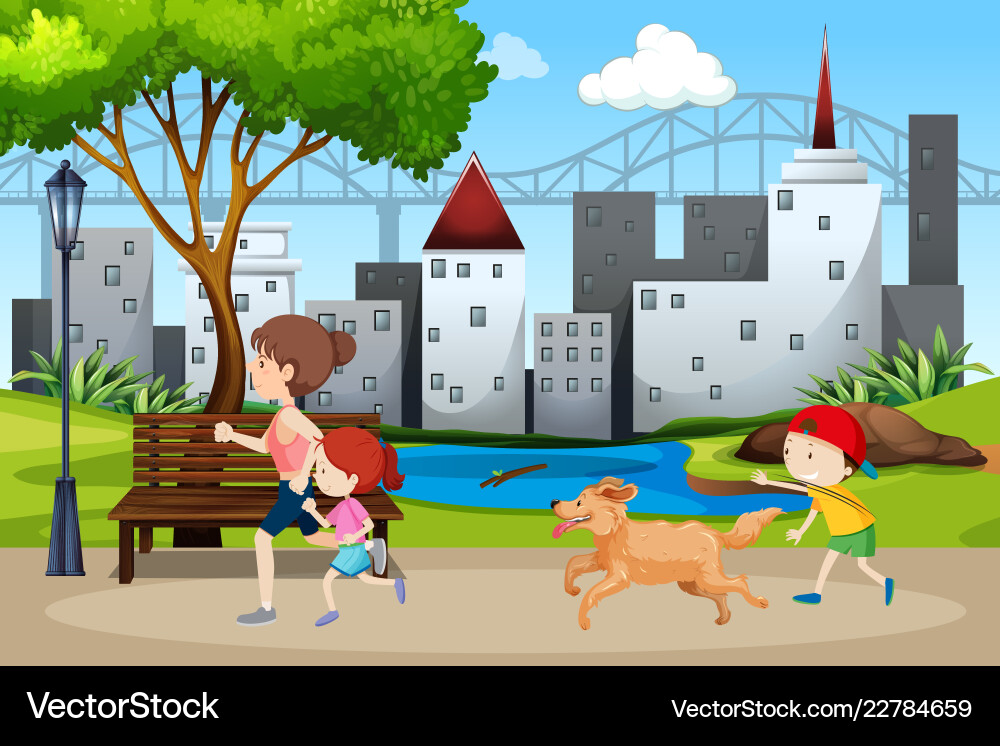 People at the park vector image