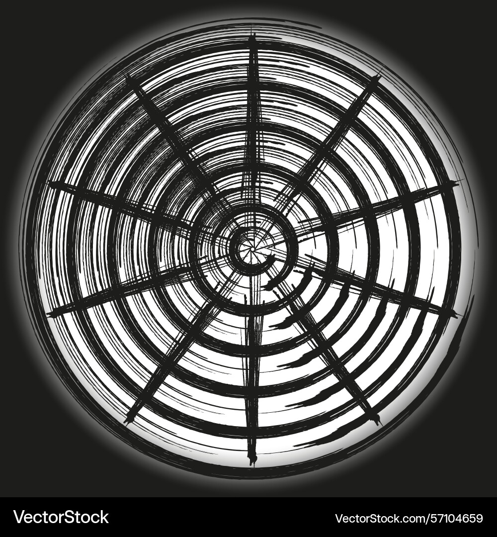 Radial blur pattern circular shape monochrome Vector Image