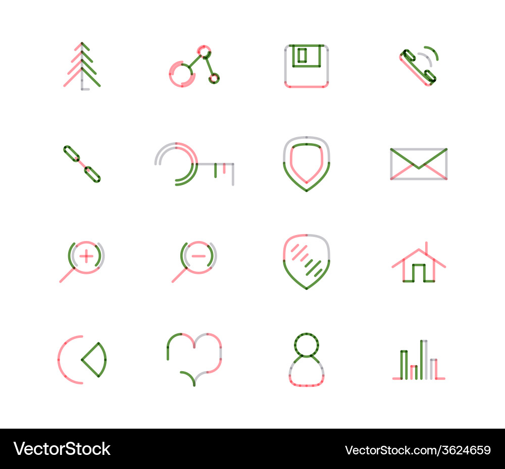 Set of thin line web icons Vector Image