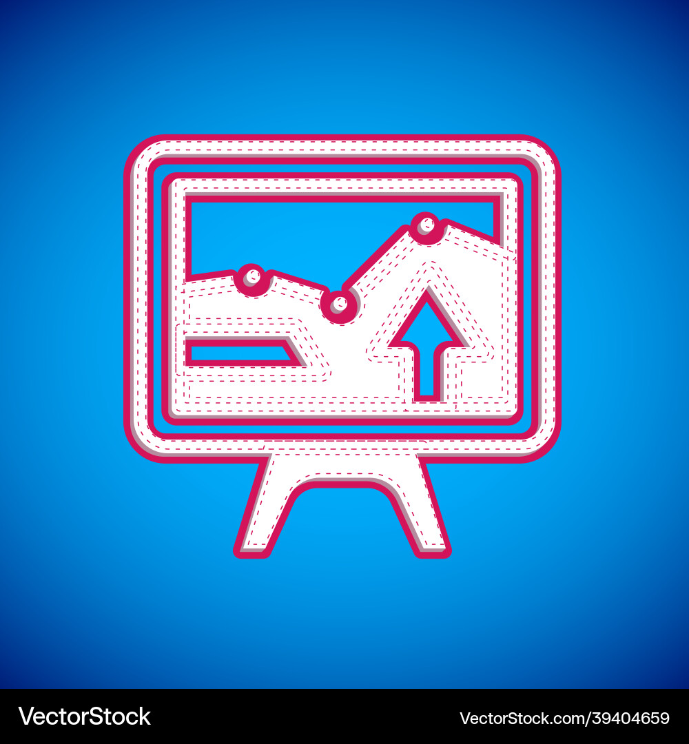 White computer monitor with graph chart icon White computer monitor with graph chart icon vector image