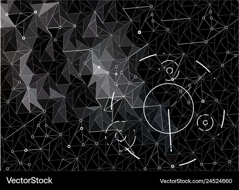 Abstract dark tech hud background from triangles Abstract dark tech hud background from triangles vector image