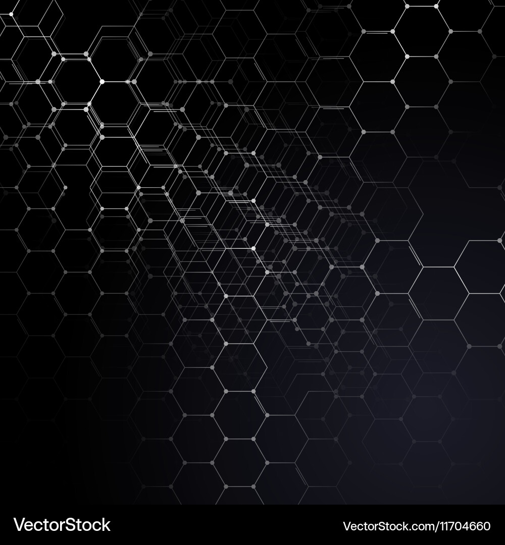 Chemistry 3d pattern hexagonal molecule structure Vector Image