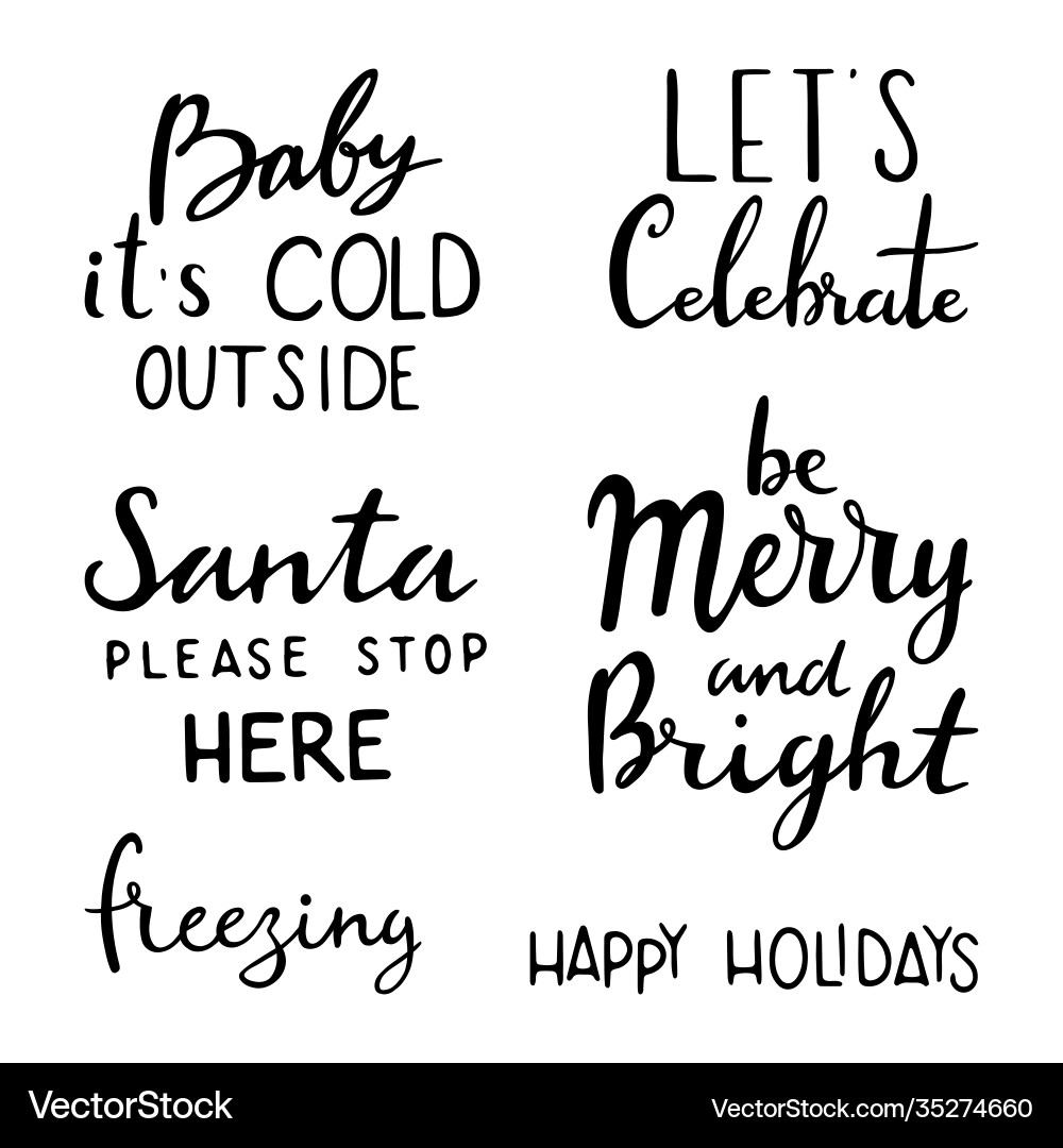 Christmas Lettering Collection - Hand Drawn Vector Image