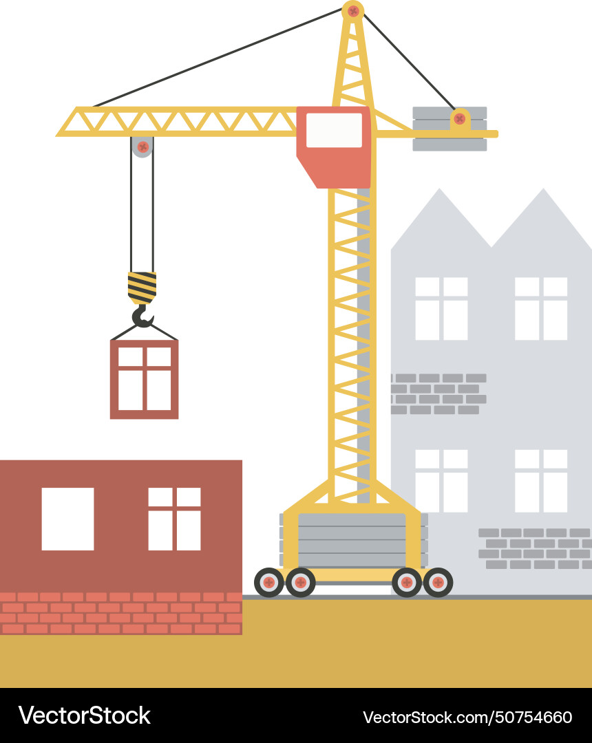 Construction tower crane Royalty Free Vector Image
