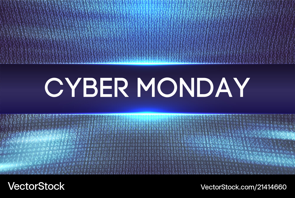 Cyber monday background binary code sale concept Cyber monday background binary code sale concept vector image