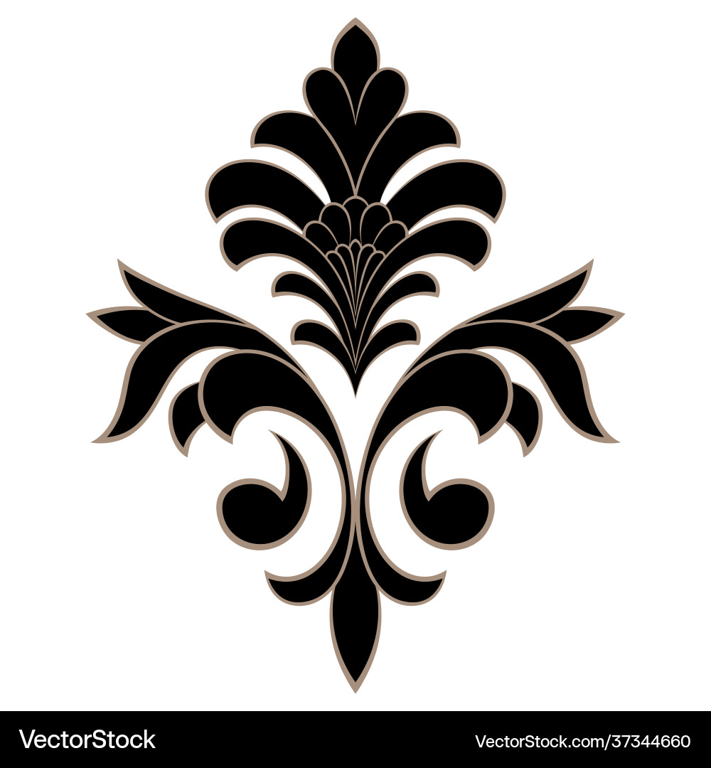 Damask central element isolated Damask central element isolated Vector Image