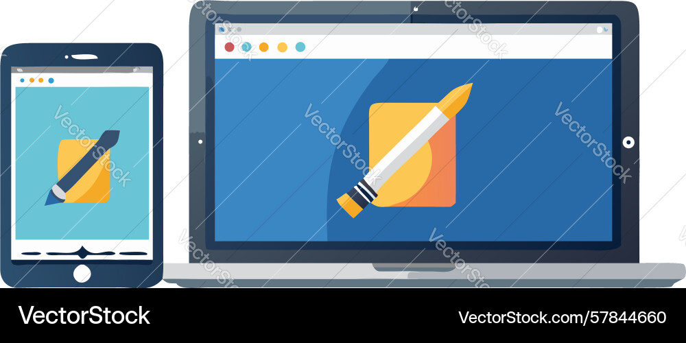 Digital signature content creation on devices Vector Image