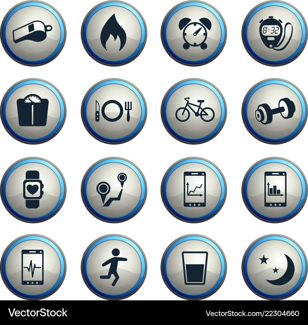 Monitoring apps icon set Vector Image