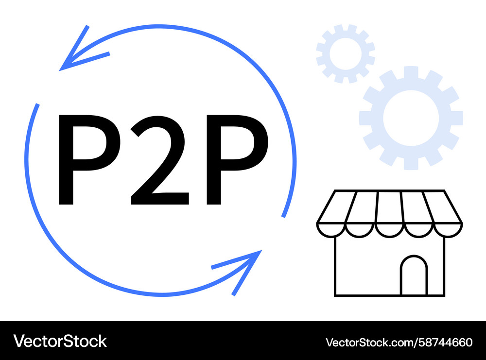 P2P Network & Sharing Economy Vector Image