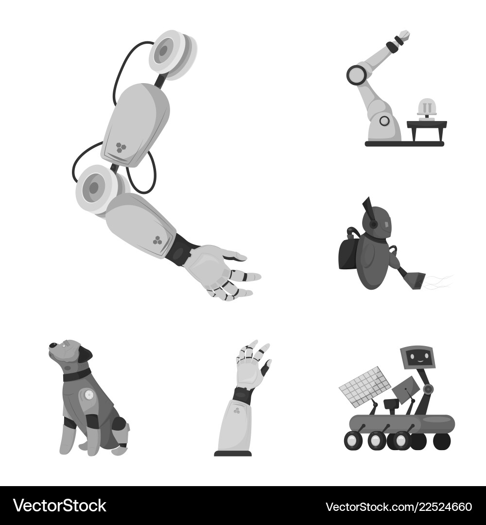 Robot and factory icon Robot and factory icon vector image