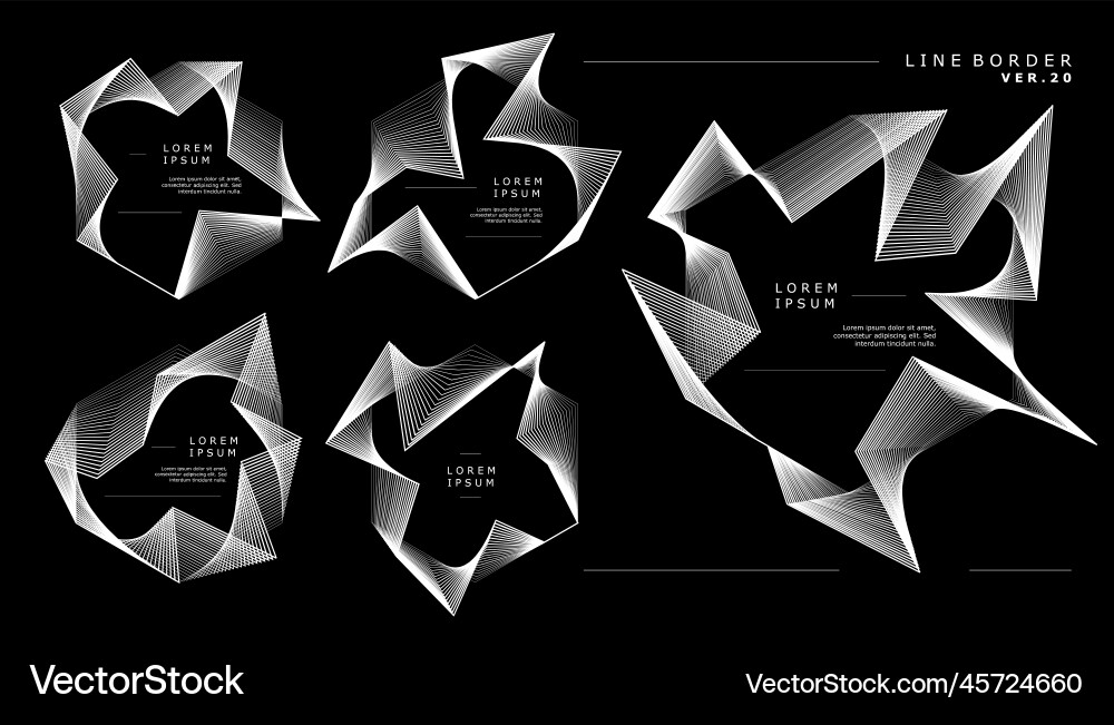 Rounded lines wave abstract border design vector image